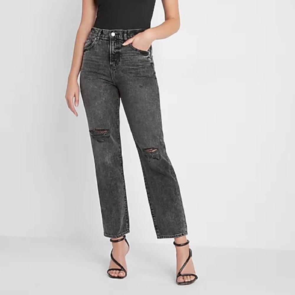 Express straight ankle high rise jeans